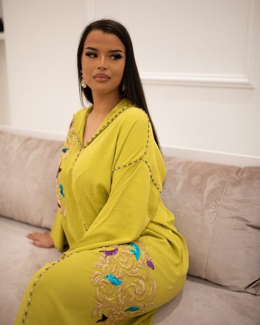Rajae Gele Djellaba – Casual Marokkaanse Tuniek voor Dagelijks Comfort – productweergave 2