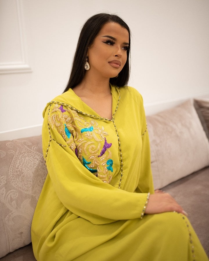 Rajae Gele Djellaba – Casual Marokkaanse Tuniek voor Dagelijks Comfort