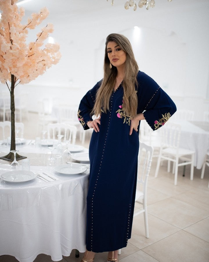 Jamila Navy Djellaba – Casual Moroccan Tunic for Everyday Comfort