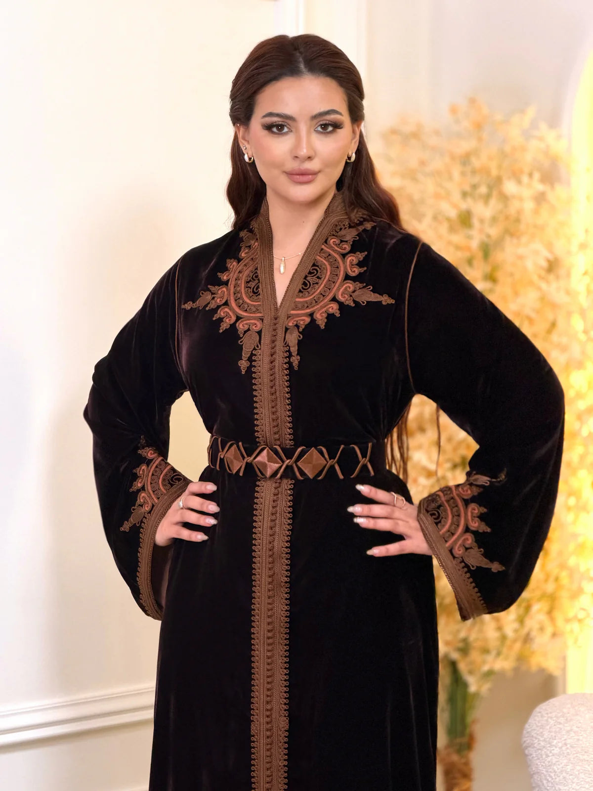 Ayla Zwarte Kaftan – Handgemaakte Marokkaanse Jurk – productweergave 3
