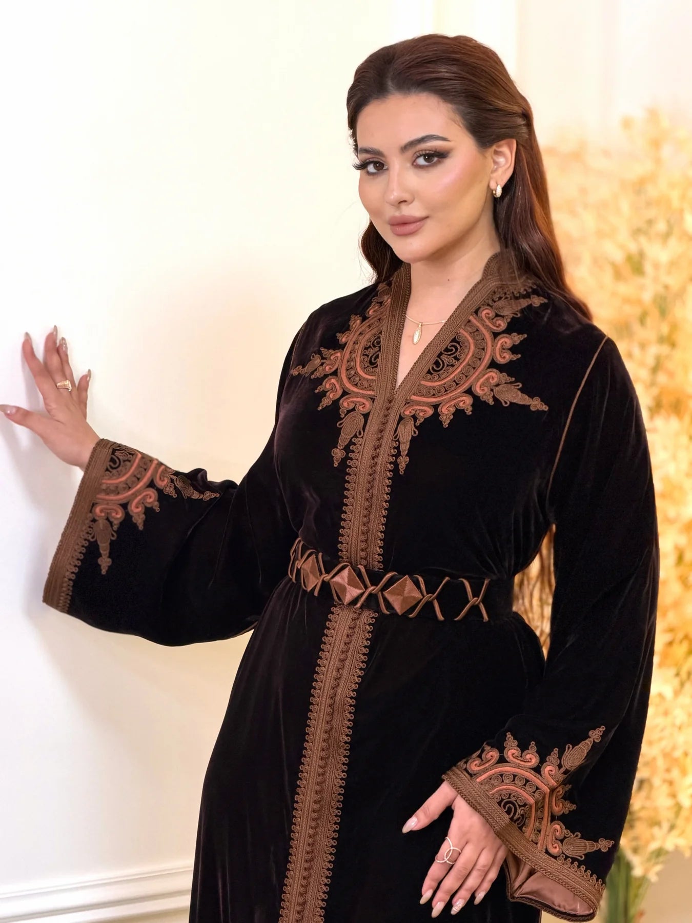 Ayla Zwarte Kaftan – Handgemaakte Marokkaanse Jurk – productweergave 6
