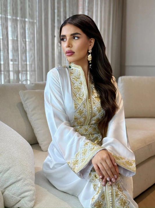 Tamara Witte Kaftan – Handgemaakte Marokkaanse Jurk