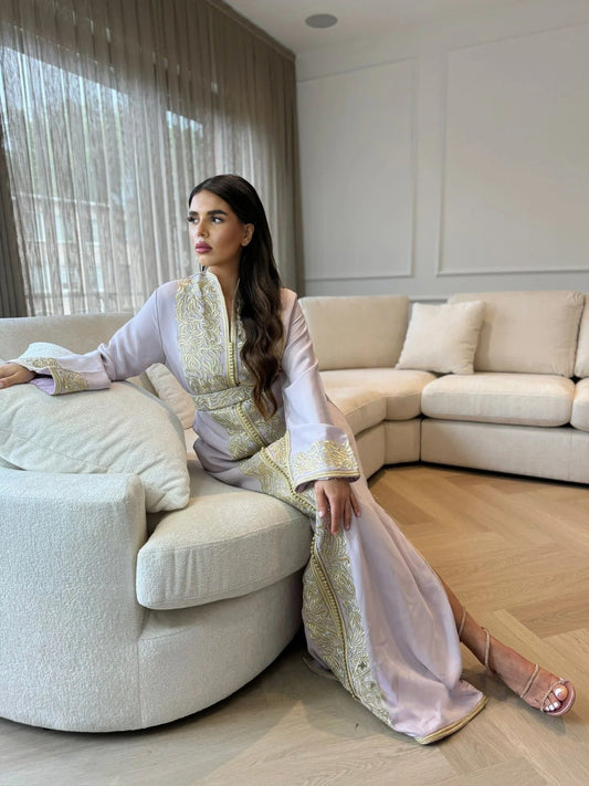 Chirine Witte Kaftan – Handgemaakte Marokkaanse Jurk – productweergave 2