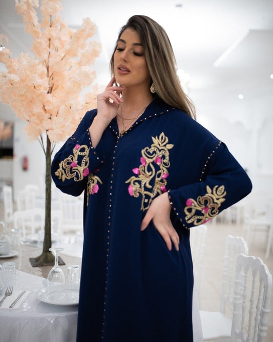 Jamila Navy Djellaba – Casual Marokkaanse Tuniek voor Dagelijks Comfort – productweergave 2