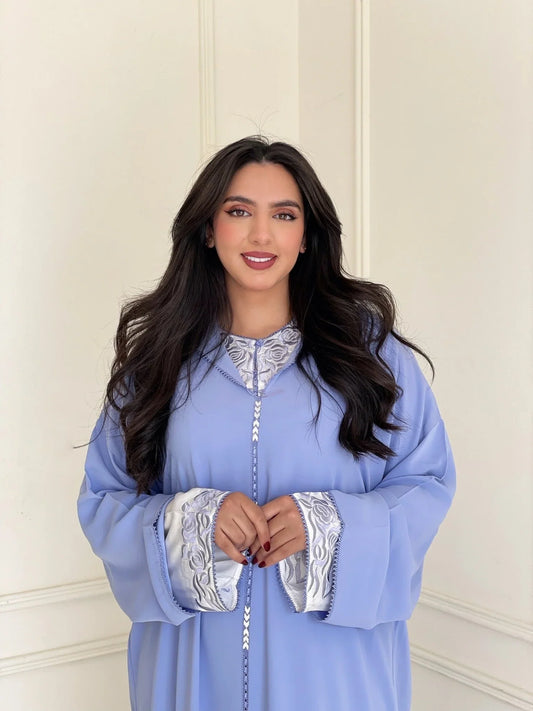 Naima Blauwe Djellaba – Casual Marokkaanse Tuniek voor Dagelijks Comfort