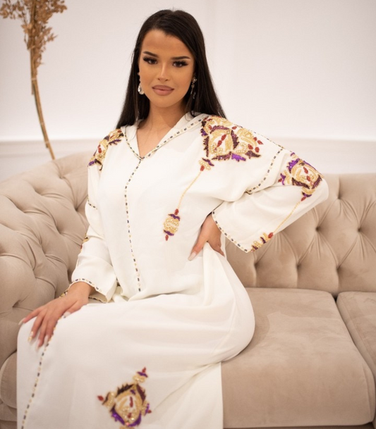 Karima Witte Djellaba – Casual Marokkaanse Tuniek voor Dagelijks Comfort – productweergave 2