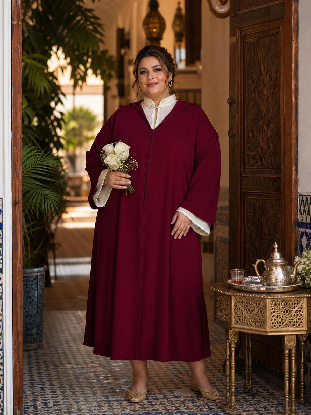 Warda Djellaba – Casual Marokkaanse Tuniek voor Dagelijks Comfort — plus-size model
