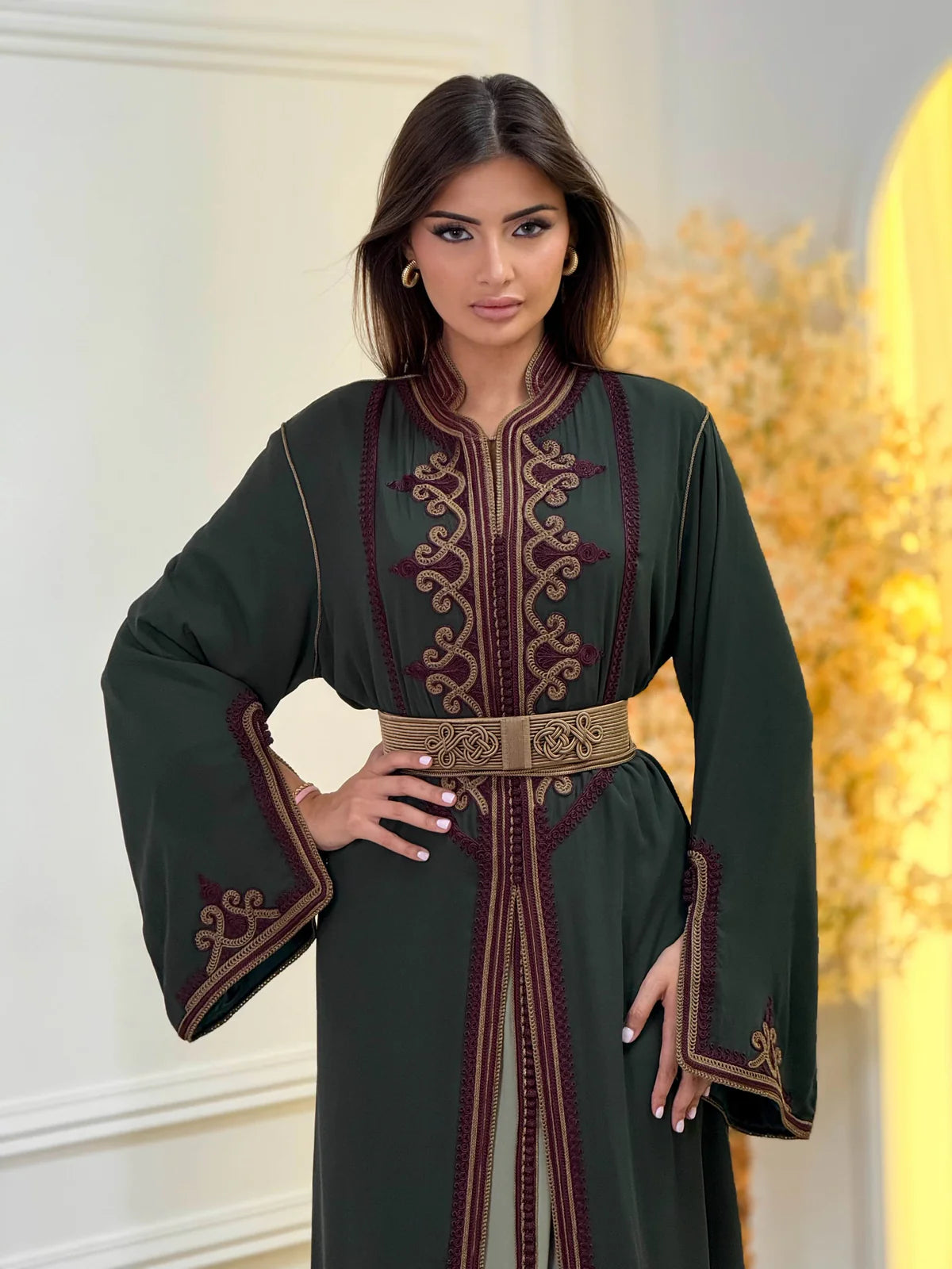 Dounia Groene Takchita – Tweedelige Marokkaanse Ceremoniejurk – productweergave 5