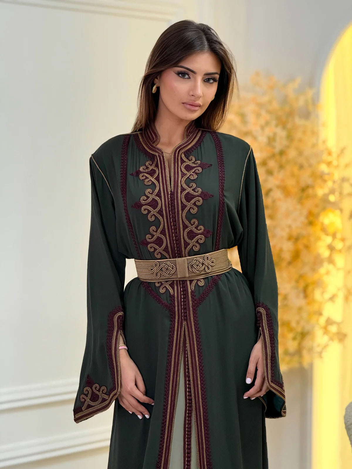 Dounia Groene Takchita – Tweedelige Marokkaanse Ceremoniejurk – productweergave 6