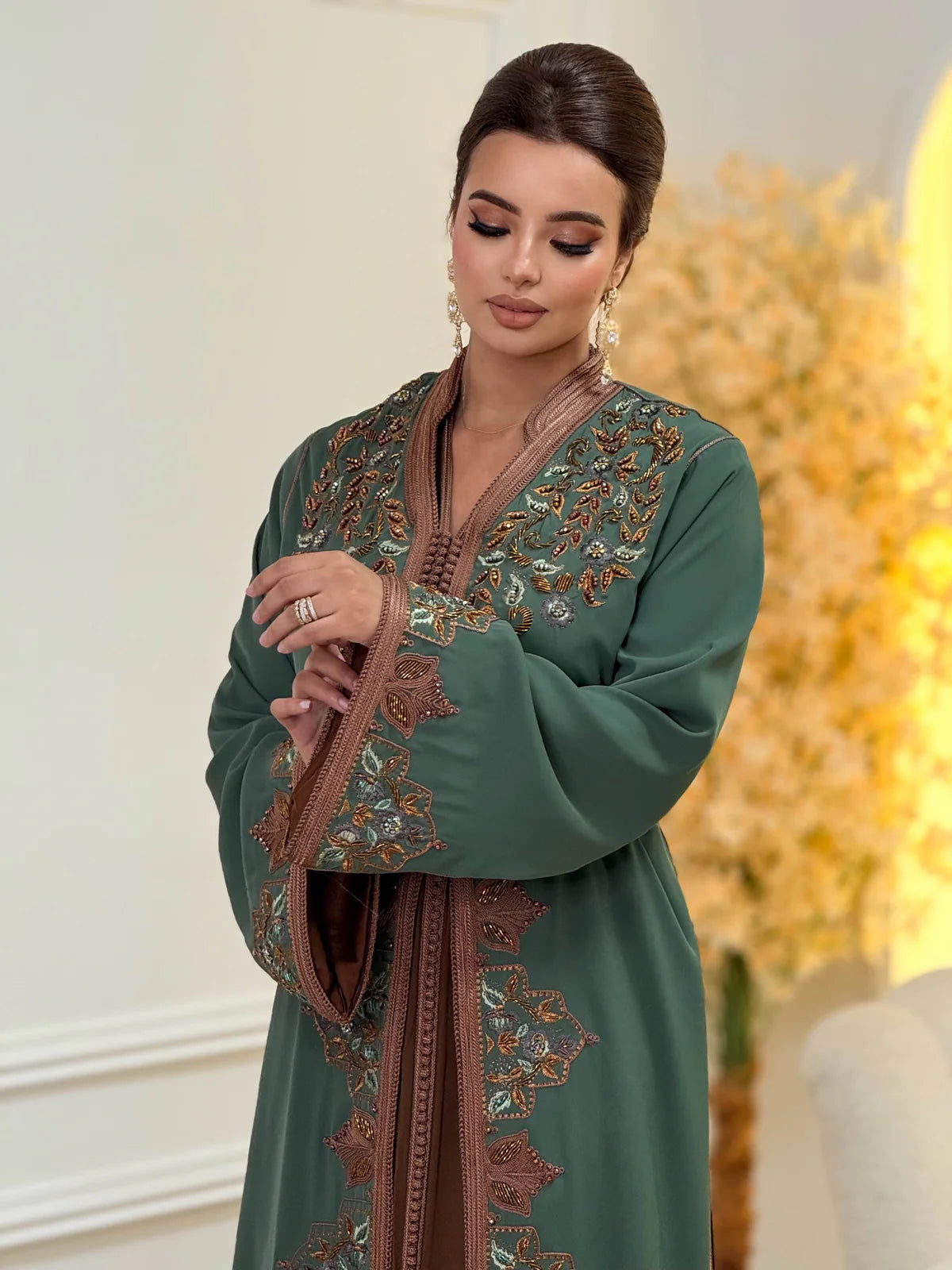 Keltoum Groene Takchita – Tweedelige Marokkaanse Ceremoniejurk – productweergave 5