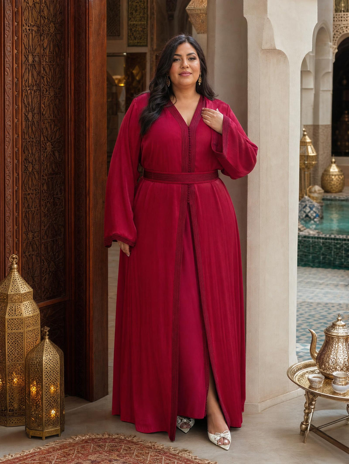 Majda Takchita – Two-Piece Moroccan Ceremonial Dress \u2014 plus-size model