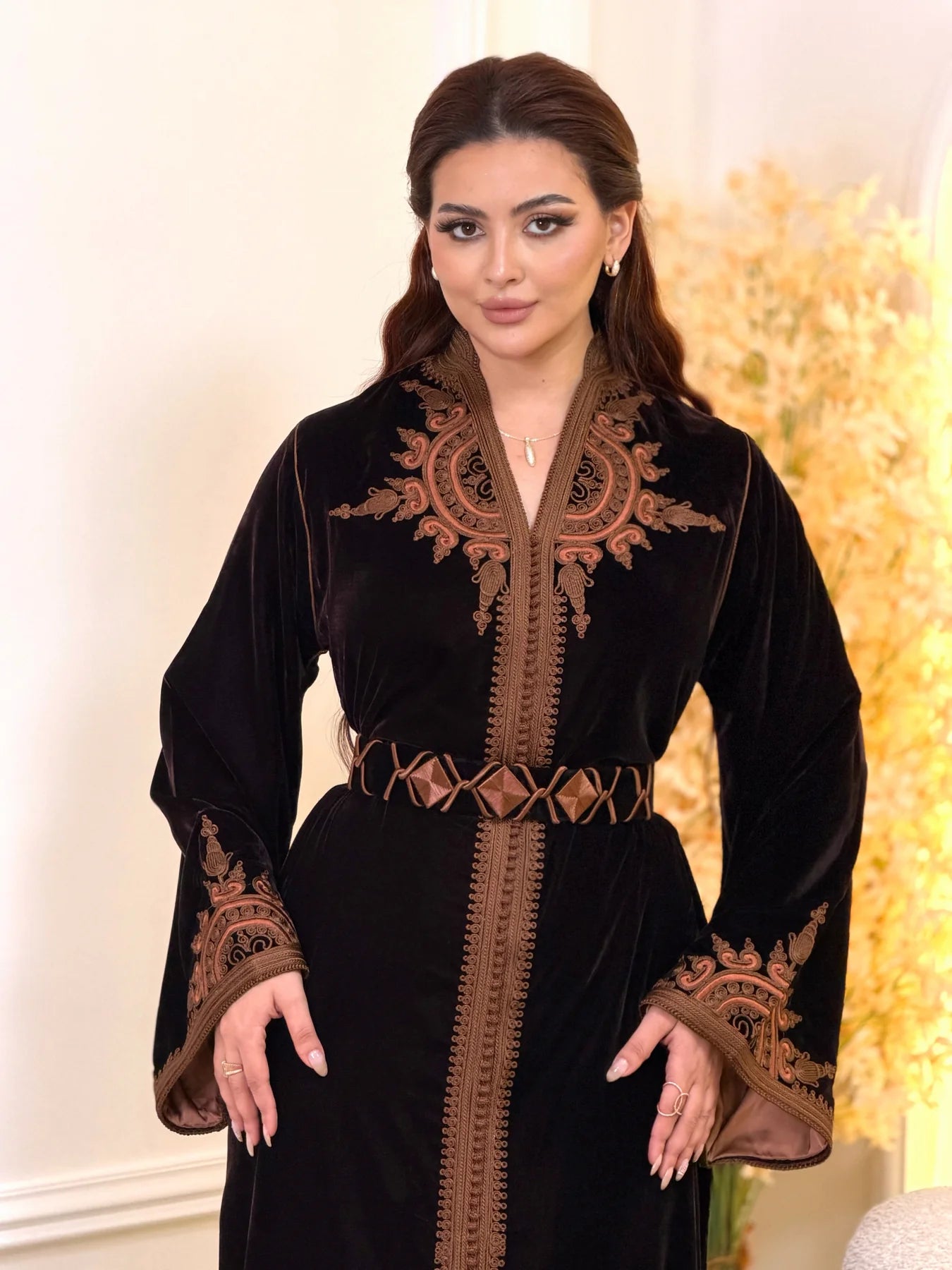 Ayla Zwarte Kaftan – Handgemaakte Marokkaanse Jurk – productweergave 5