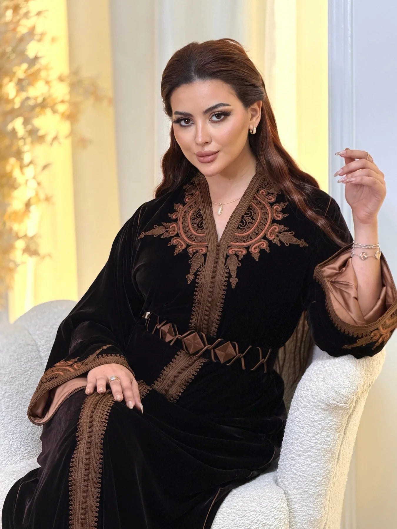 Ayla Zwarte Kaftan – Handgemaakte Marokkaanse Jurk – productweergave 8