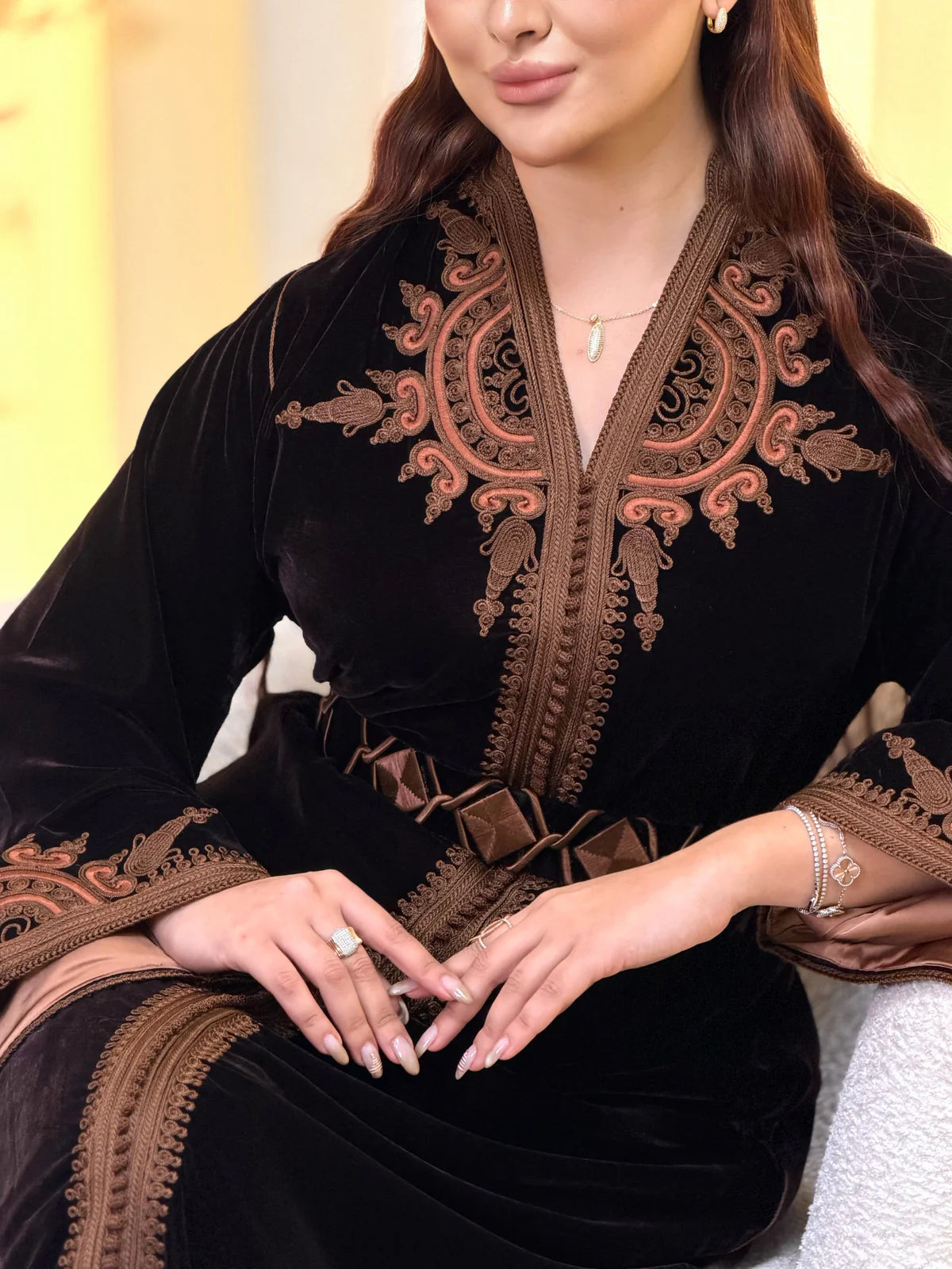 Ayla Zwarte Kaftan – Handgemaakte Marokkaanse Jurk – productweergave 9