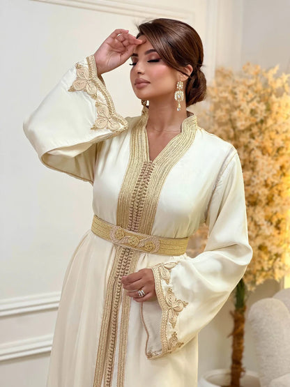 Samira Beige Takshita – Tweedelige Marokkaanse Ceremoniejurk – productweergave 6